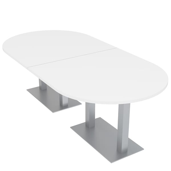 45 in W, 96 in L, 29 in H, Engineered Wood Top, White